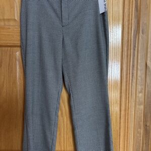 Nine West Women's Elegant Black and White Checkered Kick Flare Pants